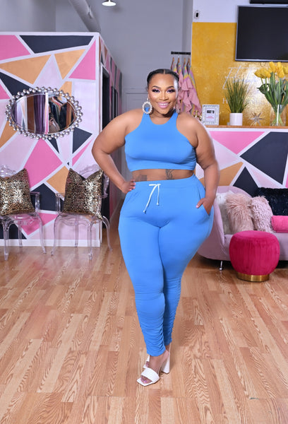 Keep It Coming Ibiza Blue Pants Set