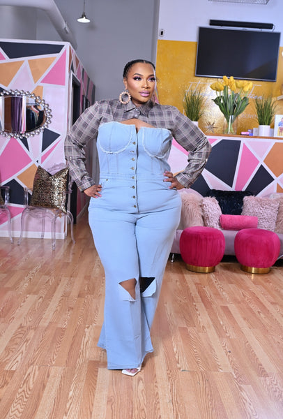 Between Flings Denim Jumpsuit