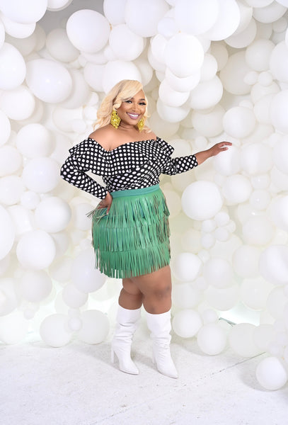 Proud Mary Leather Fringe Skirt