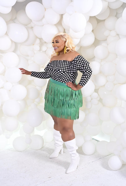 Proud Mary Leather Fringe Skirt