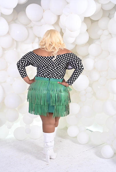 Proud Mary Leather Fringe Skirt