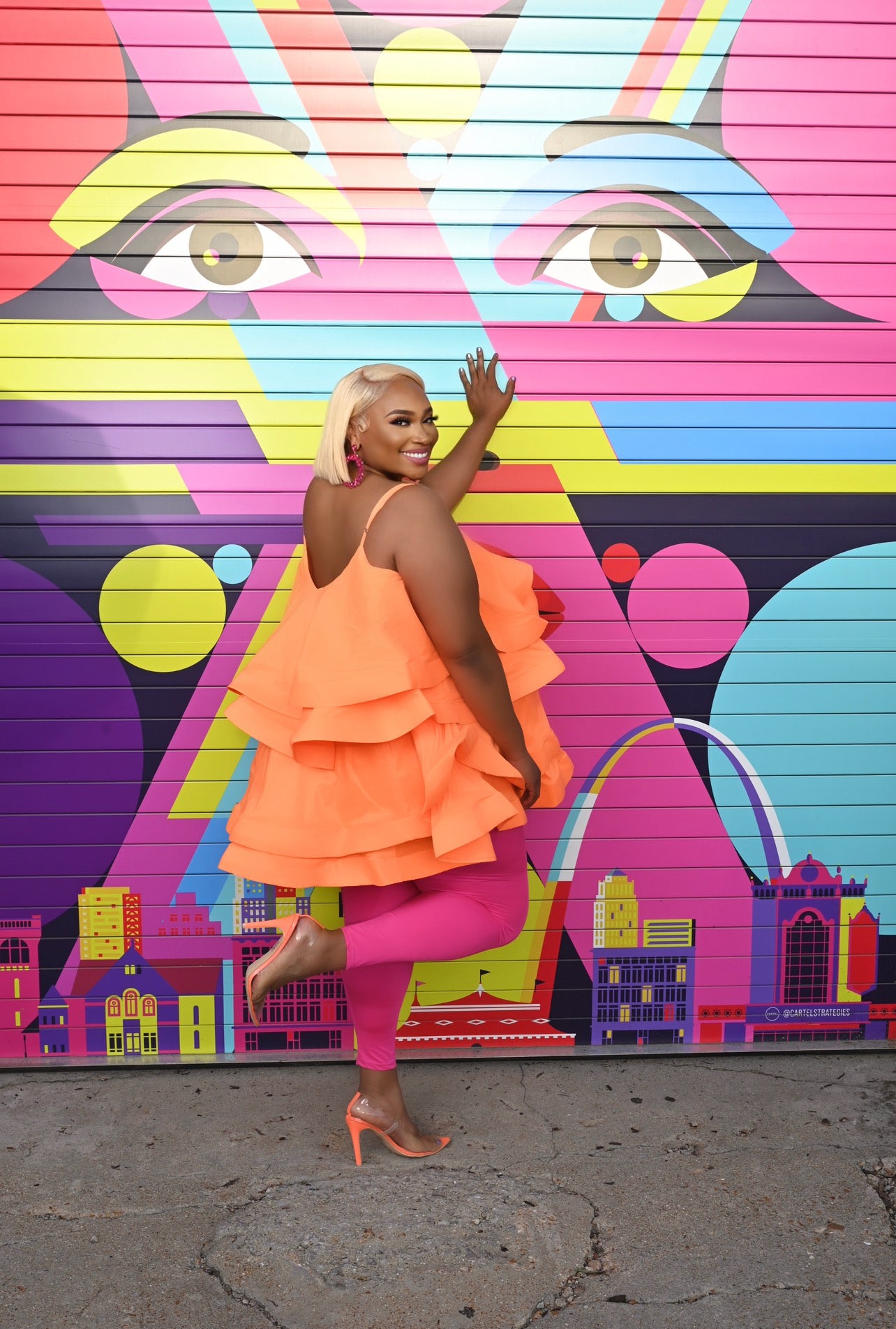 Orange You Lucky Flouncy Dress