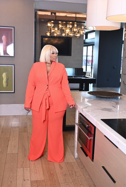 Giselle Orange Wide Leg Pantsuit