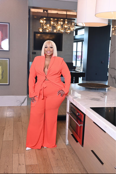 Giselle Orange Wide Leg Pantsuit