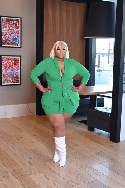 Saint James Green Belted Short Set