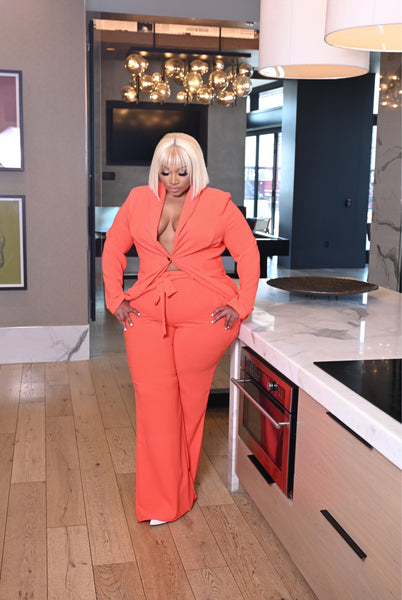 Giselle Orange Wide Leg Pantsuit